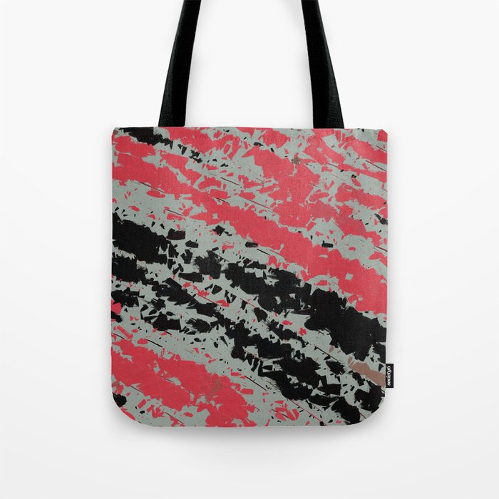 Coral and Black Abstract Art and Home Decor Tote Bag