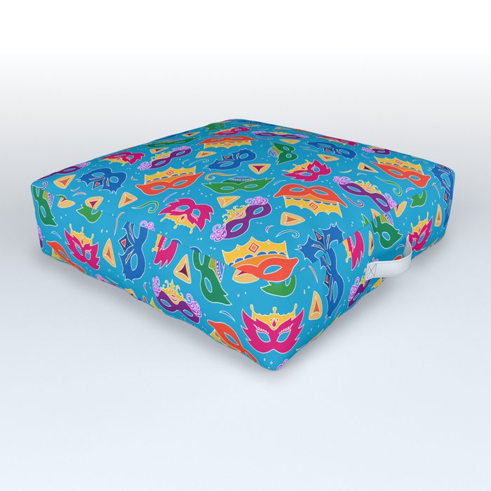 Purim Party on Blue Outdoor Floor Cushion
