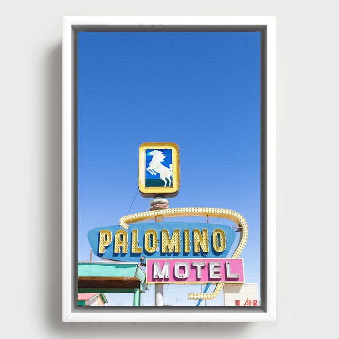 Palomino Motel - Route 66 Travel Photography Framed Canvas
