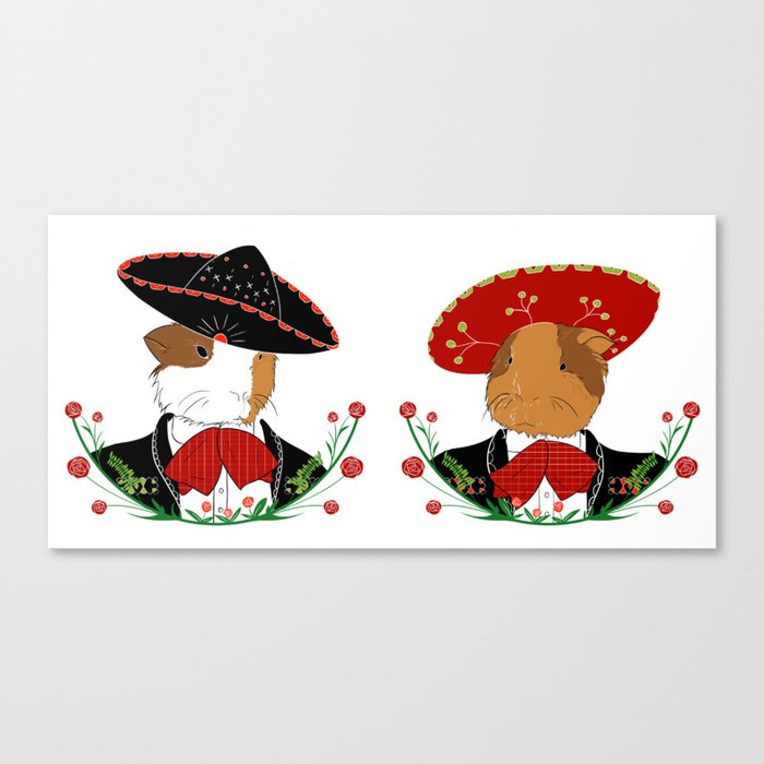 Guinea pigs with sombreros Canvas Print