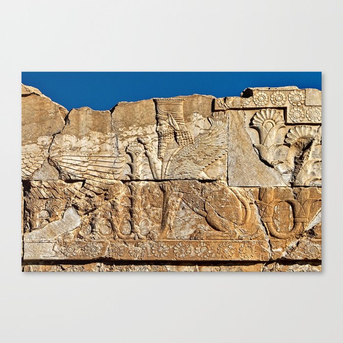 Persian Mythological Winged Lion Relief, Persepolis Persia Iran Canvas Print