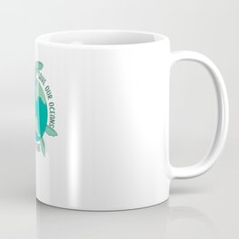 Turtle With Earth save our oceans save our future Mug