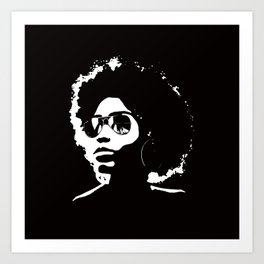 Cool Afro on Black Art Print