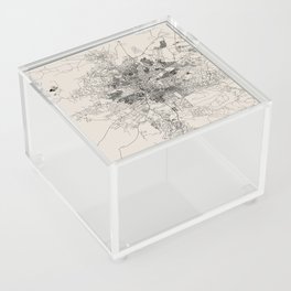 Lusaka, Zambia - Black and White City Map Acrylic Box