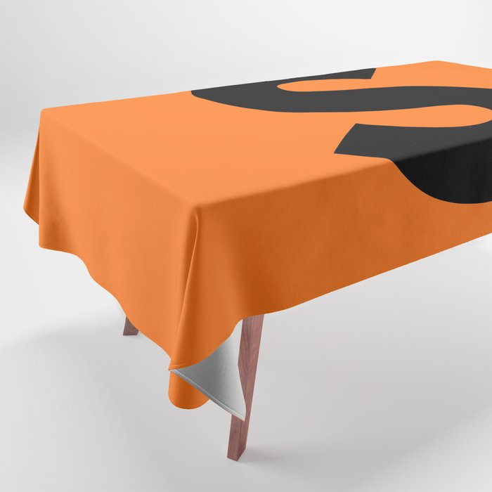 letter S (Black & Orange) Tablecloth
