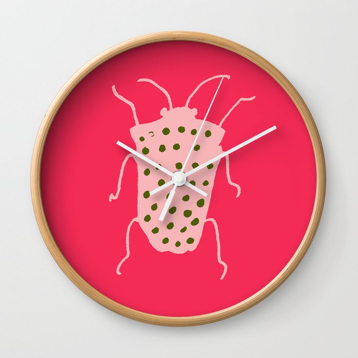 Arthropods hot pink Wall Clock