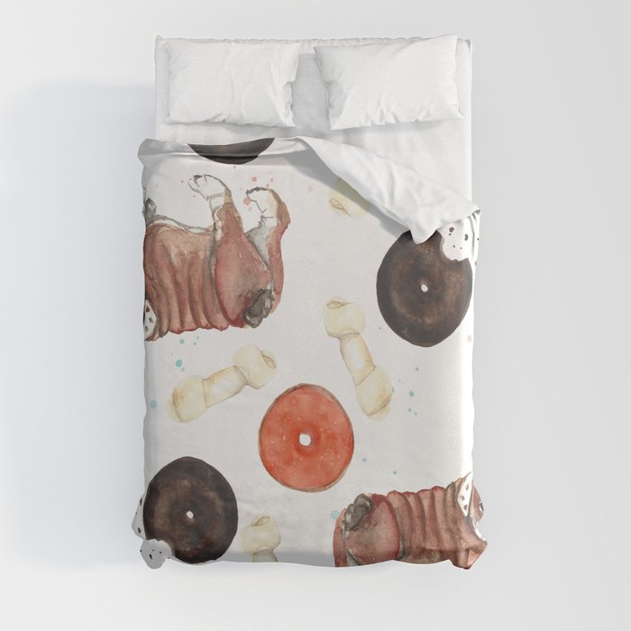 Bulldogs and donuts Duvet Cover