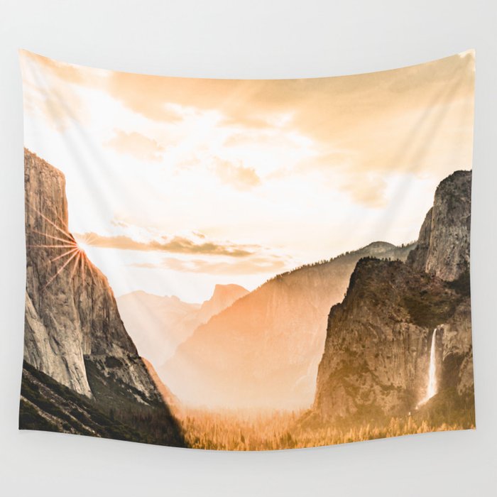 Yosemite Valley Burn - Sunrise Wall Tapestry