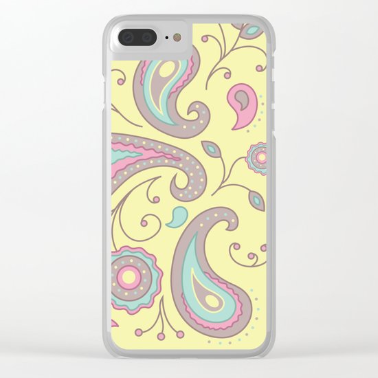 Paisley Pink Pattern Clear iPhone Case