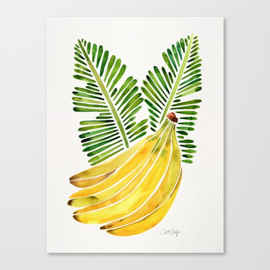 Banana Bunch – Green Leaves Canvas Print