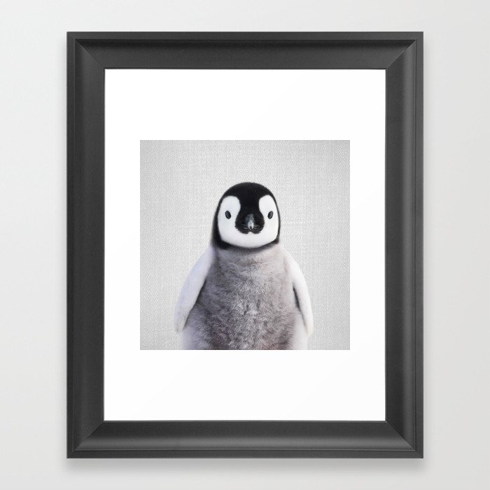 Baby Penguin - Colorful Framed Art Print