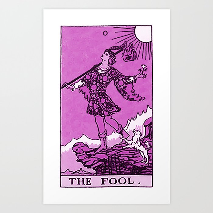 Pink Tarot Card -. The Fool Art Print