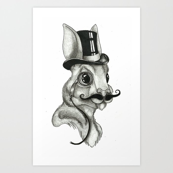 Gentleman Rabbit Art Print