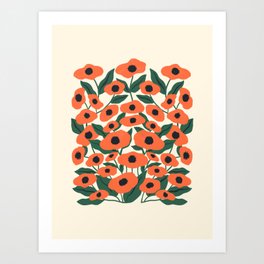 Red Poppy Garden 2 Art Print