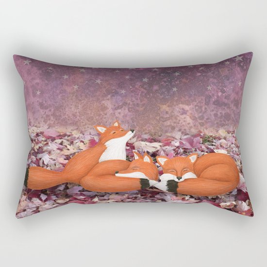 foxes under the stars Rectangular Pillow