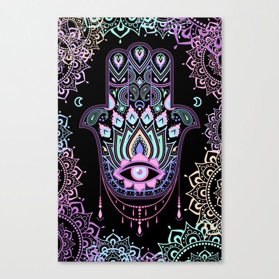Pastel Hamsa amulet Canvas Print