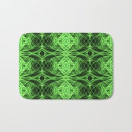 Liquid Light Series 2 ~ Green Abstract Fractal Pattern Bath Mat