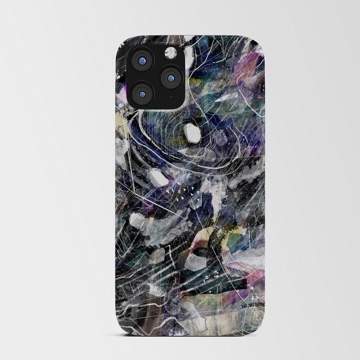 Abstract Map Black iPhone Card Case