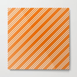 Orange Diagonal Stripes Metal Print | Etienne, Cream, Stripes, Ecru, Orange, Graphicdesign, Diagonal 