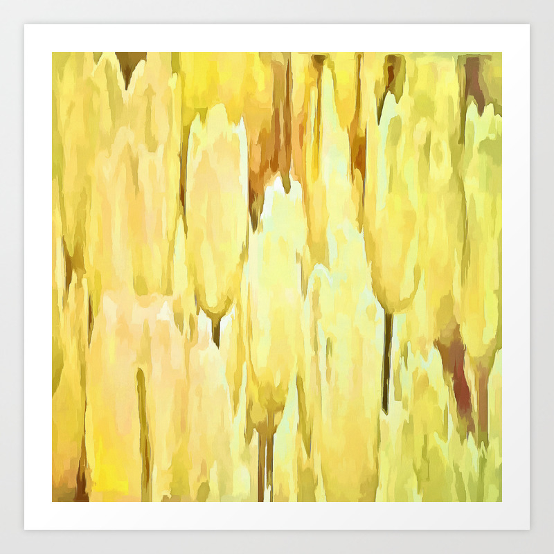 Pale Yellow Tulips Abstract Floral Pattern Art Print By Taiche