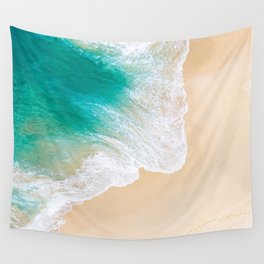 Sand Beach - Waves - Drone View Photography Wall Tapestry