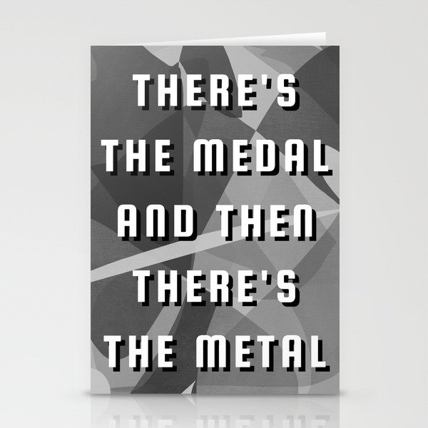 Medal and metal typography Stationery Cards