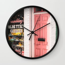 Small Town Arhcitecture Wall Clock | Boho, Stillwater, Colorful, Candy, Door, Photo, Midwest, Travel, Architecture, Minnesota 