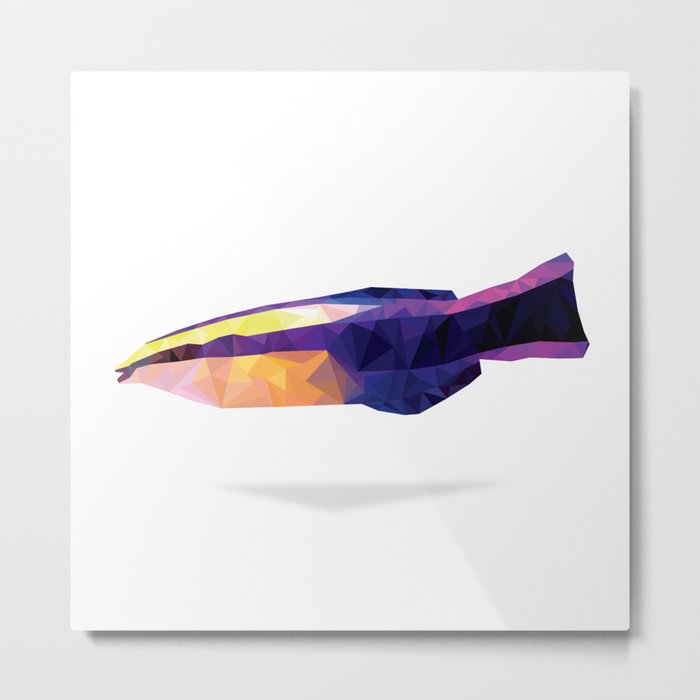 Geometric Abstract Hawaiian Royal Cleaner Wrasse Fish  Metal Print