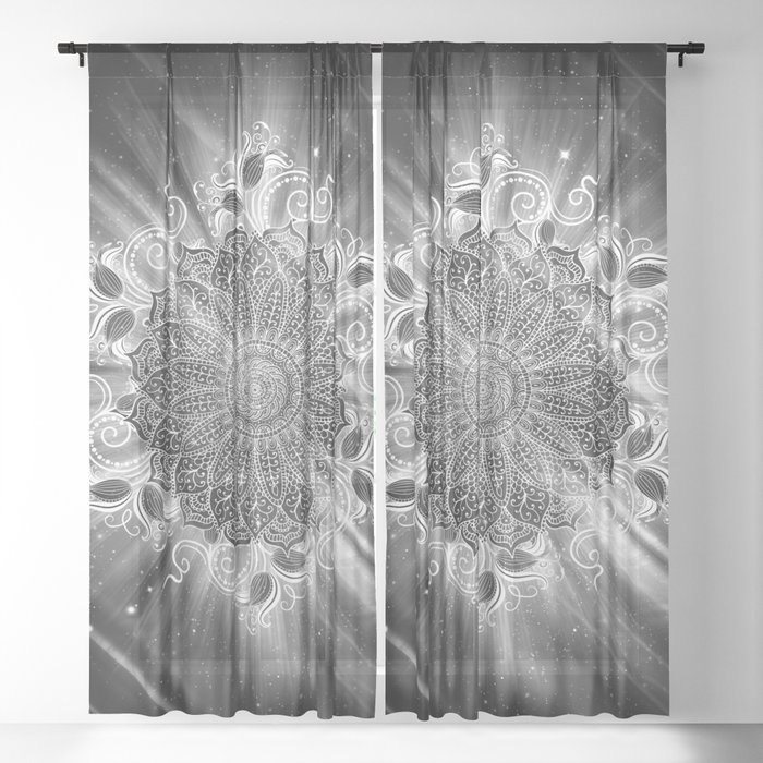 Mandala - Dark universe Sheer Curtain