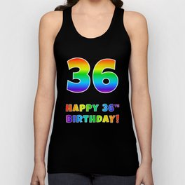 [ Thumbnail: HAPPY 36TH BIRTHDAY - Multicolored Rainbow Spectrum Gradient Tank Top ]