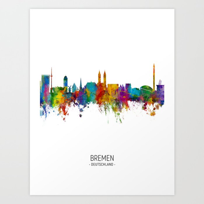 Bremen Germany Skyline Art Print