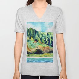 Kauai's Na Pali Coast V Neck T Shirt