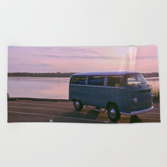 Pink Sunset Beach Towel