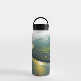 China Photography - River Flowing Between Big Mountains Water Bottle