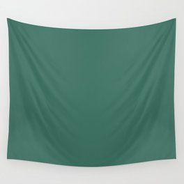 Dark Green Solid Color Pantone Fir 18-5621 TCX Shades of Blue-green Hues Wall Tapestry