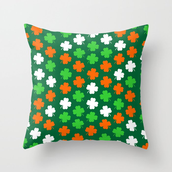 Shamrock Irish colour St Patricks Day design Throw Pillow
