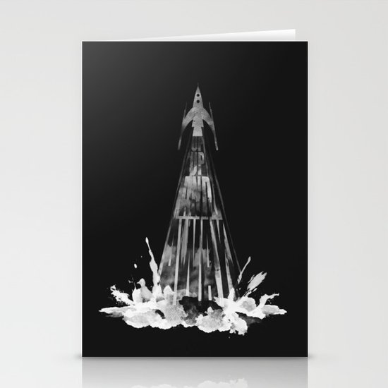 up,up and away (B/W ver.) Stationery Cards