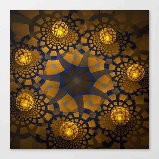 Magic balls on a tiled floor Canvas Print