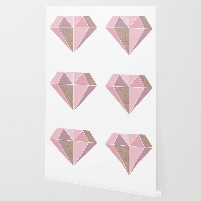 Shades Of Rose Gold Diamond Wallpaper By Peggieprints Society6