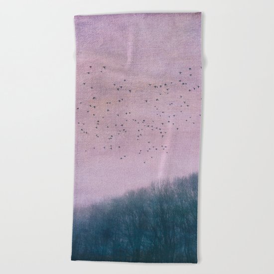 over the Heart of the Forest Beach Towel