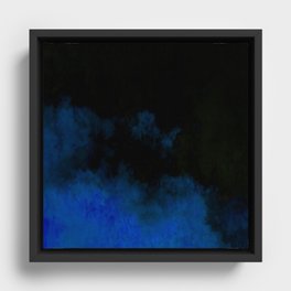 Dark black and blue Framed Canvas