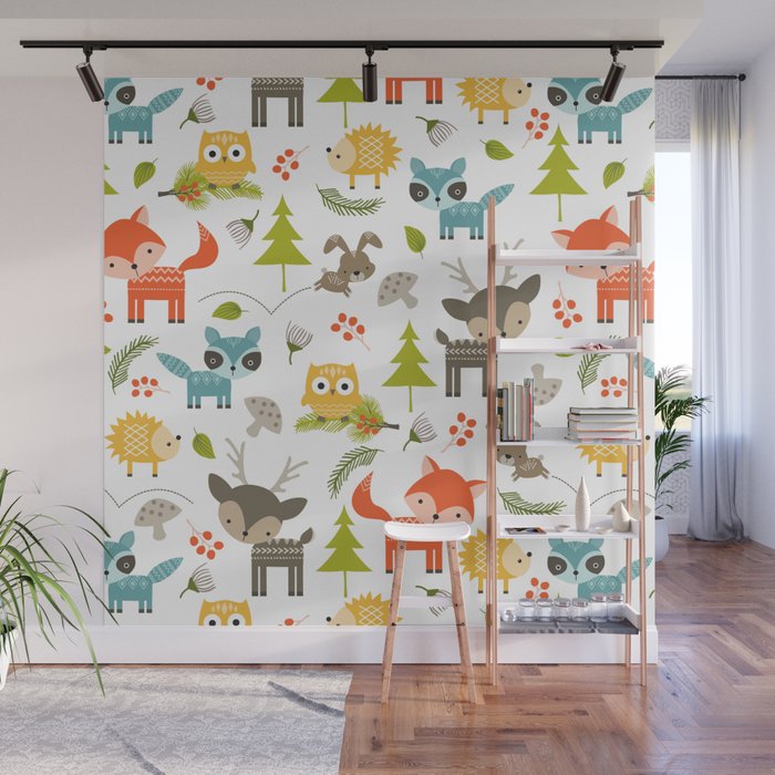 Woodland Animals Wall Mural By Peppermintcreek