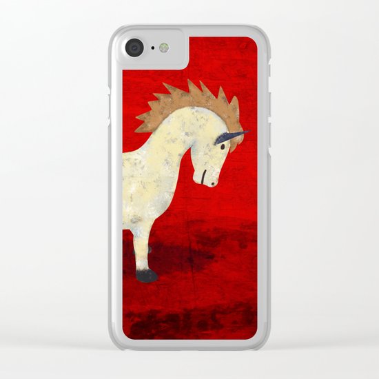 Vintage Pony Design Clear iPhone Case