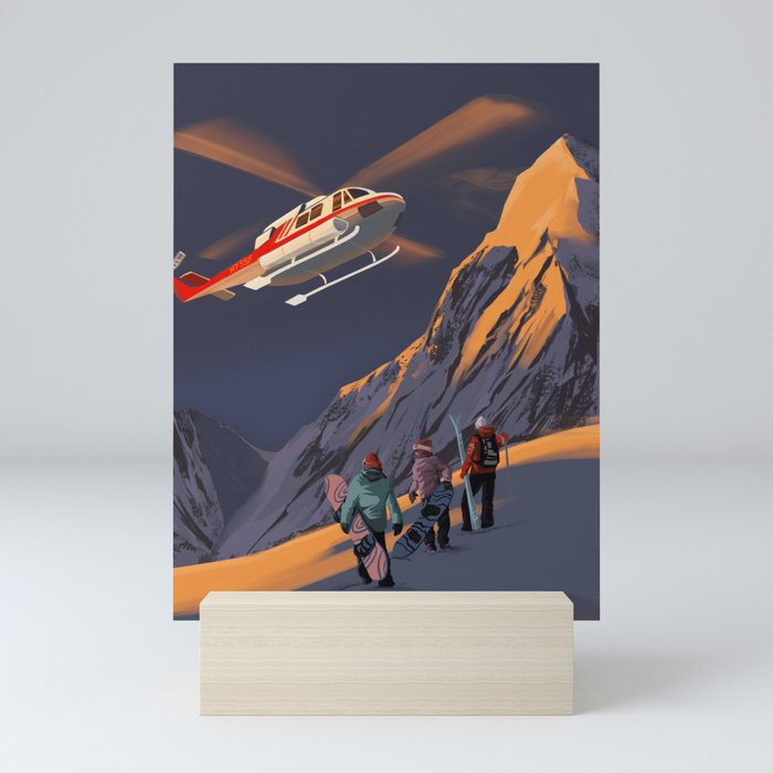 Sunrise Heli Ski Mini Art Print