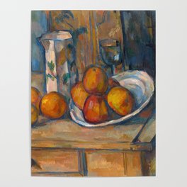 Paul Cezanne - Still Life with Milk Jug and Fruits Poster | Paul Cezanne, Milk, Cezanne, Still Life, Painting, Fruits, Jug 