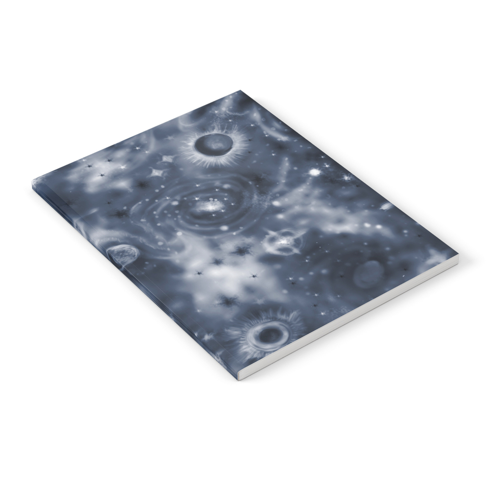 Brush Drawing Of Cosmos. Galaxy, Universe Or Night Sky Background. Notebook by tanyayadkovskaya