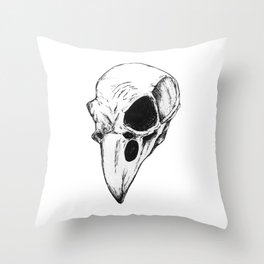 Raven skull Throw Pillow
