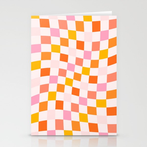 Checkers: PATTERN 04 | The Peach Edition Stationery Cards
