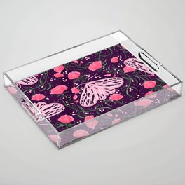 Moth pink pattern 001 Acrylic Tray