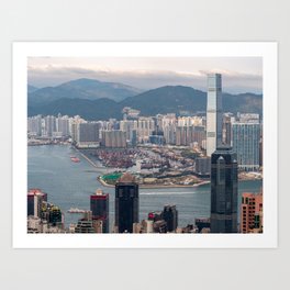 View from Victoria Peak, Hong Kong Art Print | Hong, Campbell, Skyscrapers, Harbour, Icc, Bay, Kong, Photo, Victoria, Harbor 